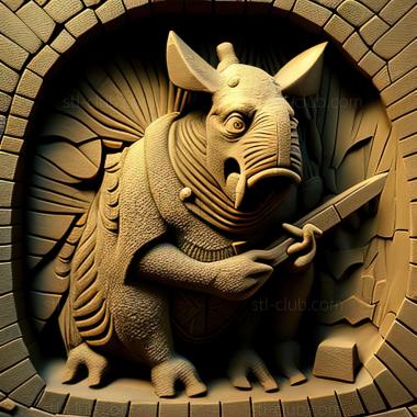 3D model  Cerebus FROM Aardvark CerebusCerebus the Aardvark (STL)